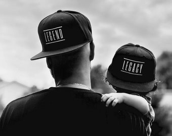 father and son matching hats