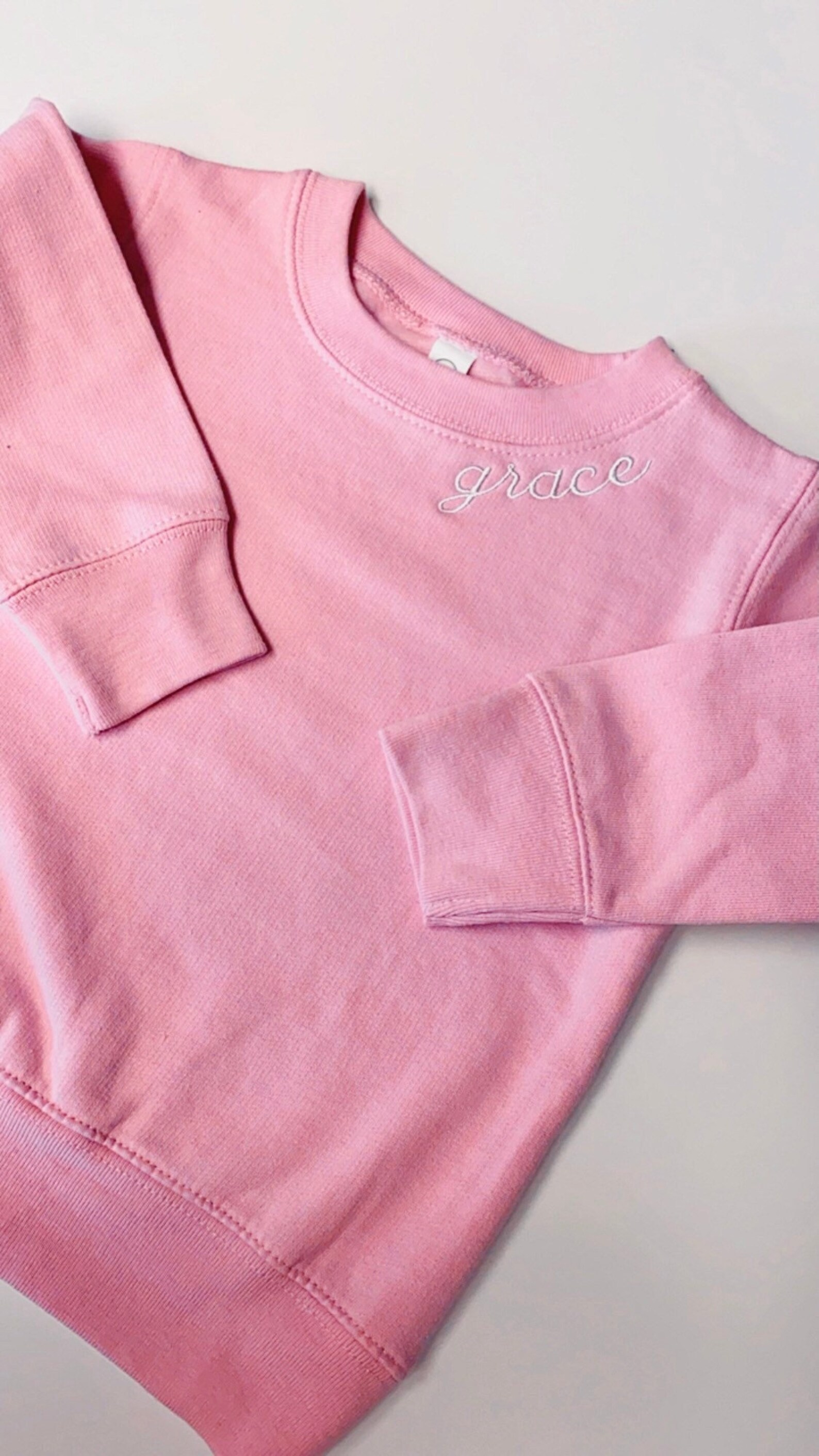 Pink CUSTOM CREWNECK SWEATSHIRT Toddler Sweatshirt with Name Etsy