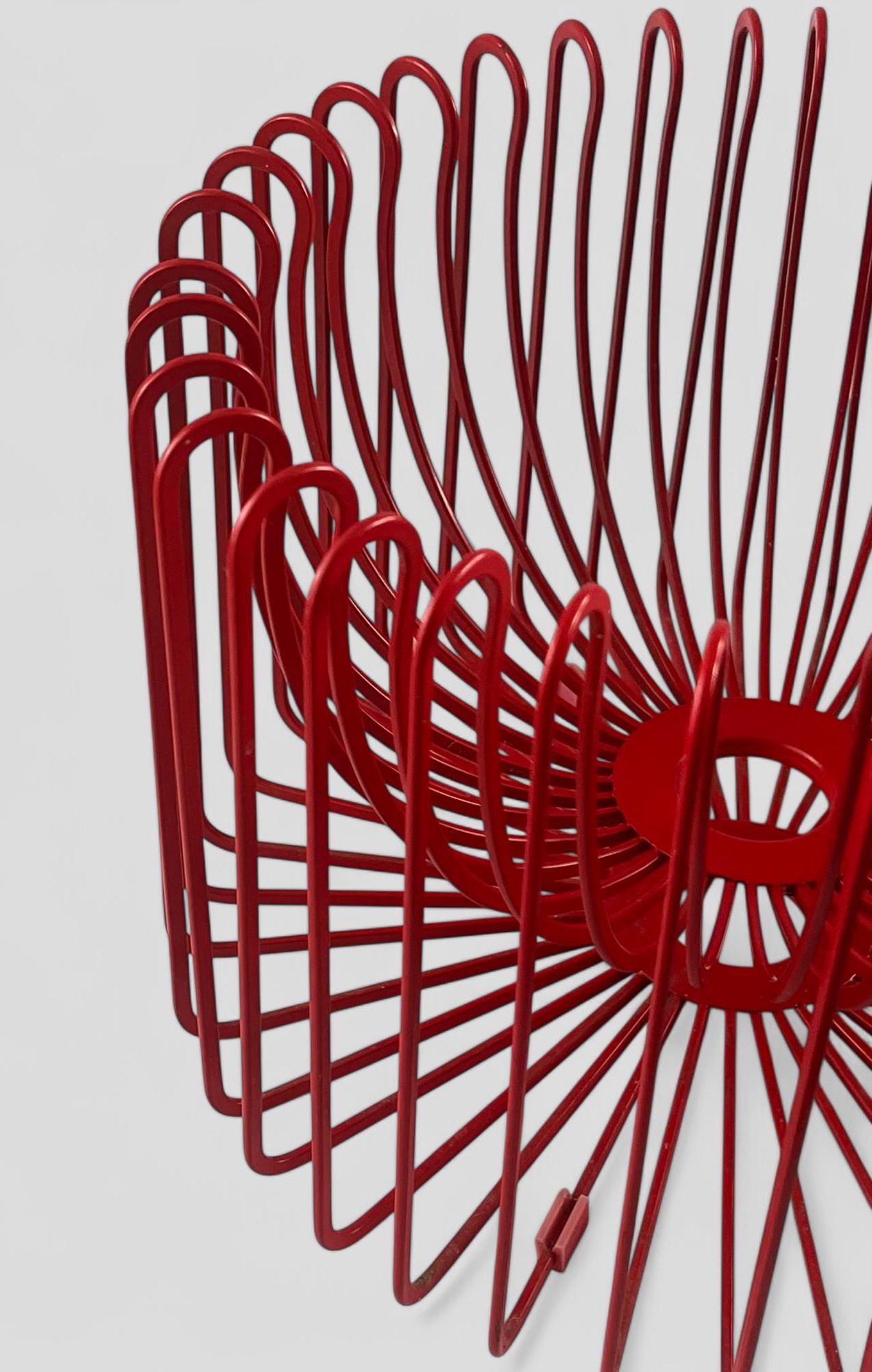 Vintage 1990's IKEA Tradig Red Wire Fruit Bowl by Ehlen Johansson