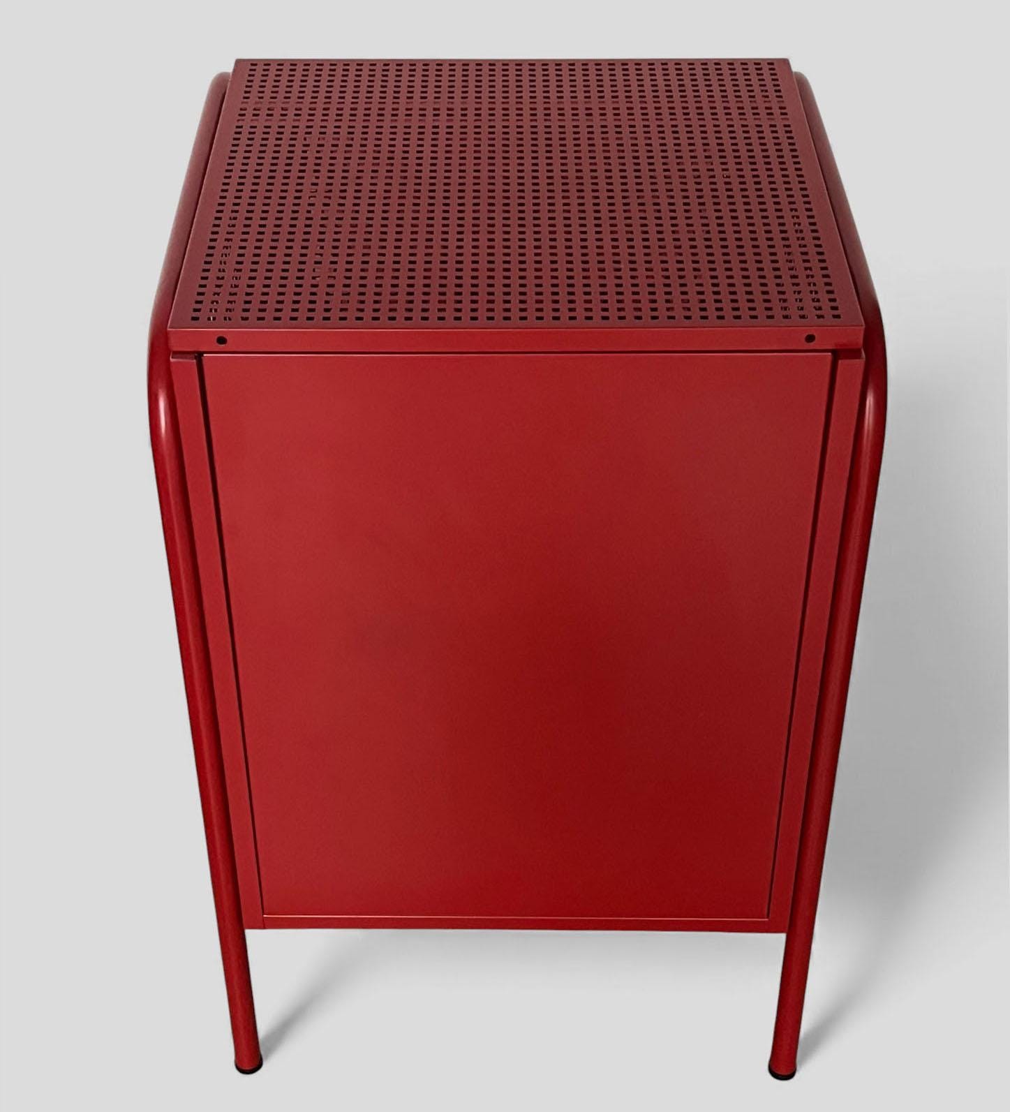 Vintage Discontinued Ikea Nikkeby Red Metal Drawers / Side Cabinet
