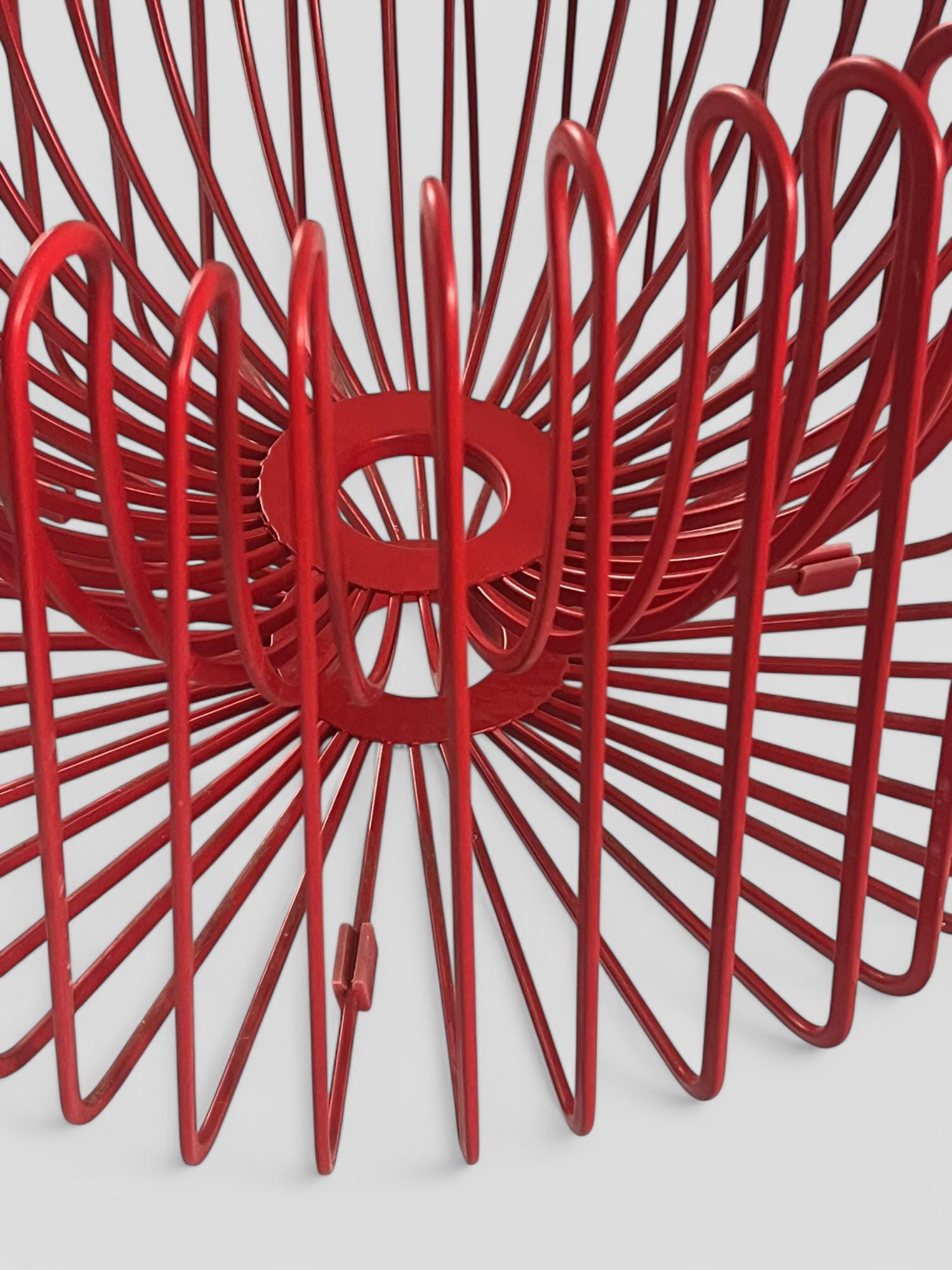 Vintage 1990's IKEA Tradig Red Wire Fruit Bowl by Ehlen Johansson