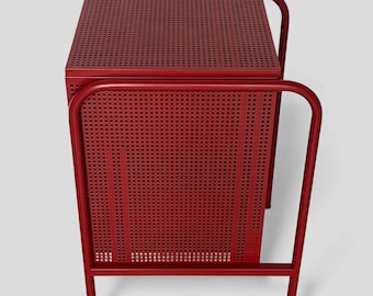 Vintage Discontinued Ikea Nikkeby Red Metal Drawers / Side Cabinet