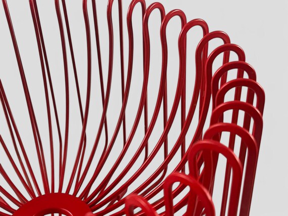 Vintage 1990's IKEA Tradig Red Wire Fruit Bowl by Ehlen Johansson
