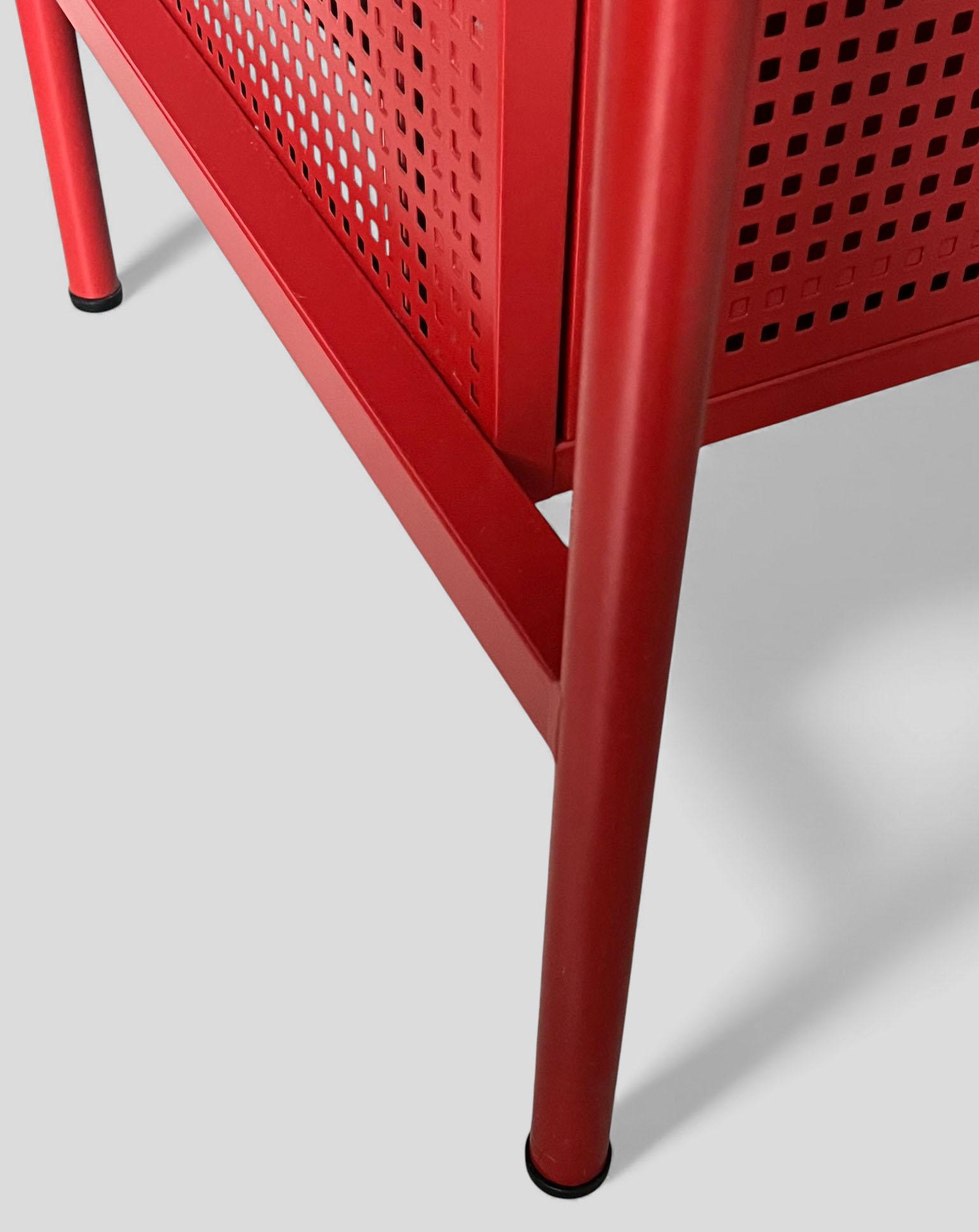 Vintage Discontinued Ikea Nikkeby Red Metal Drawers / Side Cabinet