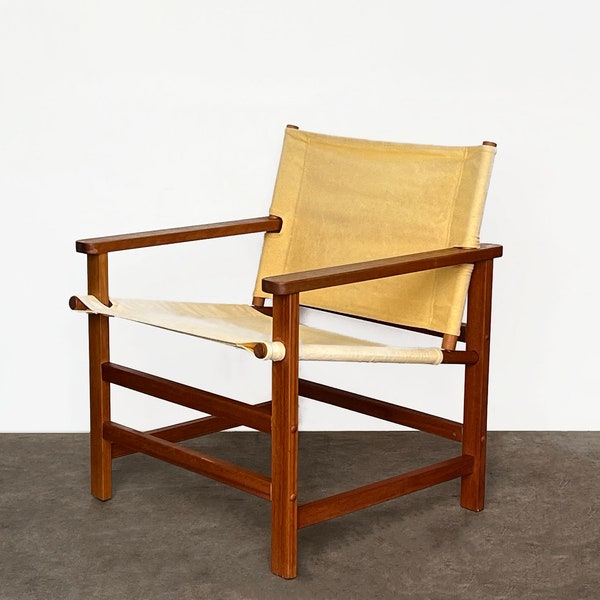 Original Vintage IKEA 'Diö' Canvas & Beech Wood Safari Chair