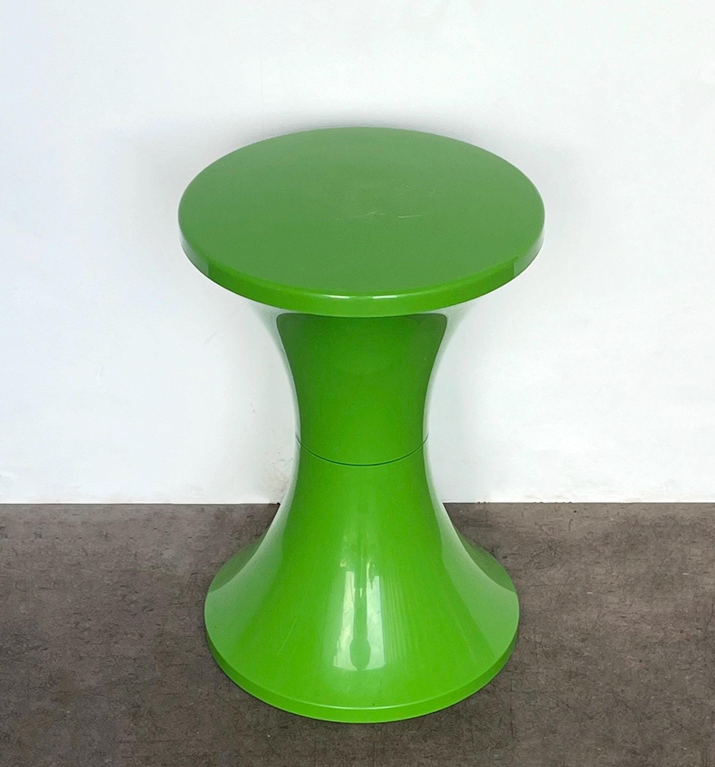 【アンティーク】プラスチック製 グリーンスツール スツール 黄緑色 昭和レトロ stool-03021-4.jpg