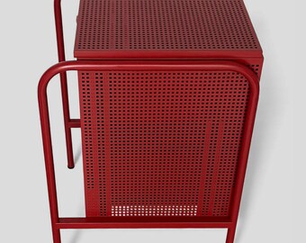 Vintage Discontinued Ikea Nikkeby Red Metal Drawers / Side Cabinet
