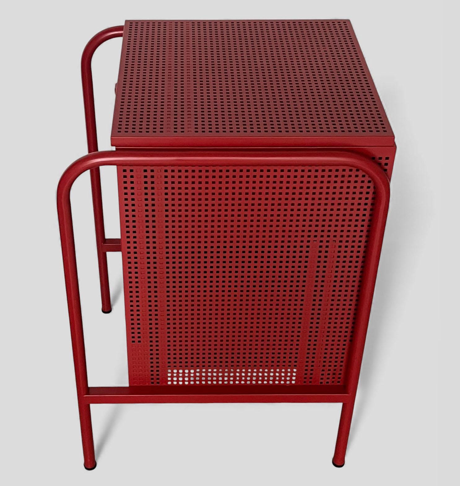 Vintage Discontinued Ikea Nikkeby Red Metal Drawers / Side Cabinet