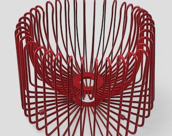 希少90s OLD IKEA TRADIG フルーツバスケット　エレンヨハンソン Vintage 1990's IKEA Tradig Red Wire Fruit Bowl by Ehlen Johansson