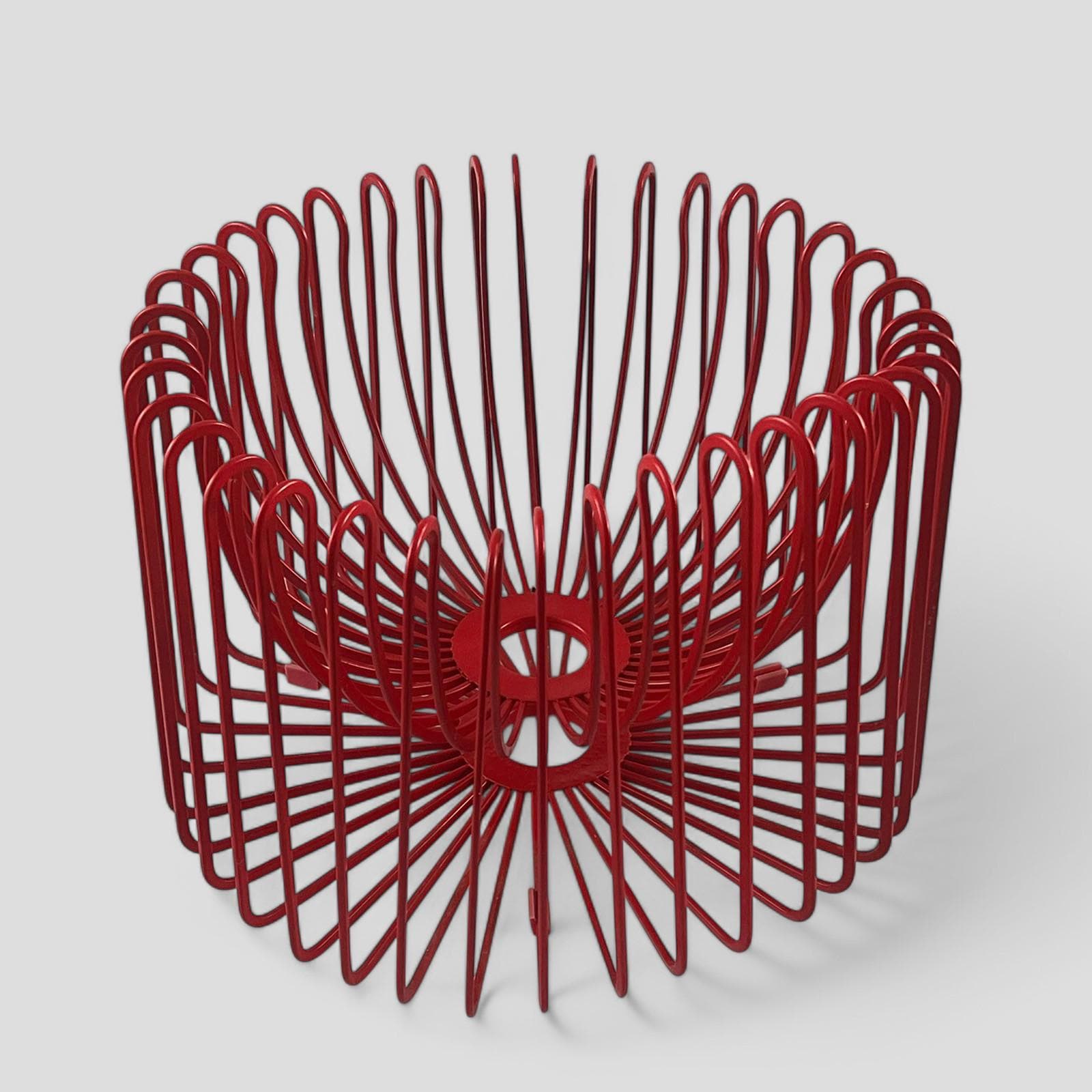 Vintage 1990's IKEA Tradig Red Wire Fruit Bowl by Ehlen Johansson
