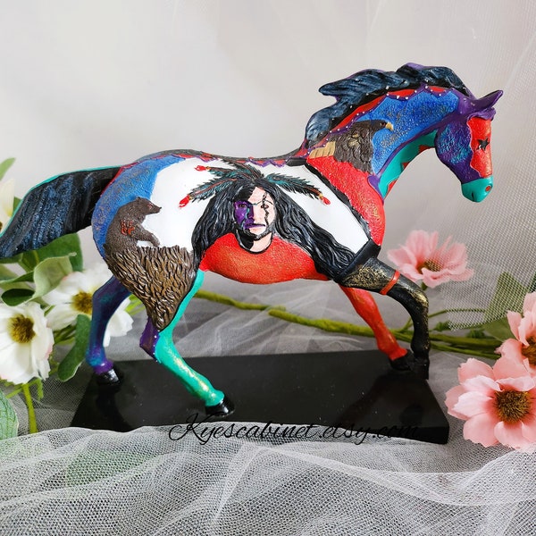 The Trail of Painted Ponies Item No 1545 " Earth, Wind and Fire", Cherokee Artist Bill Rabbit 2004, Collectible Pony Figurine