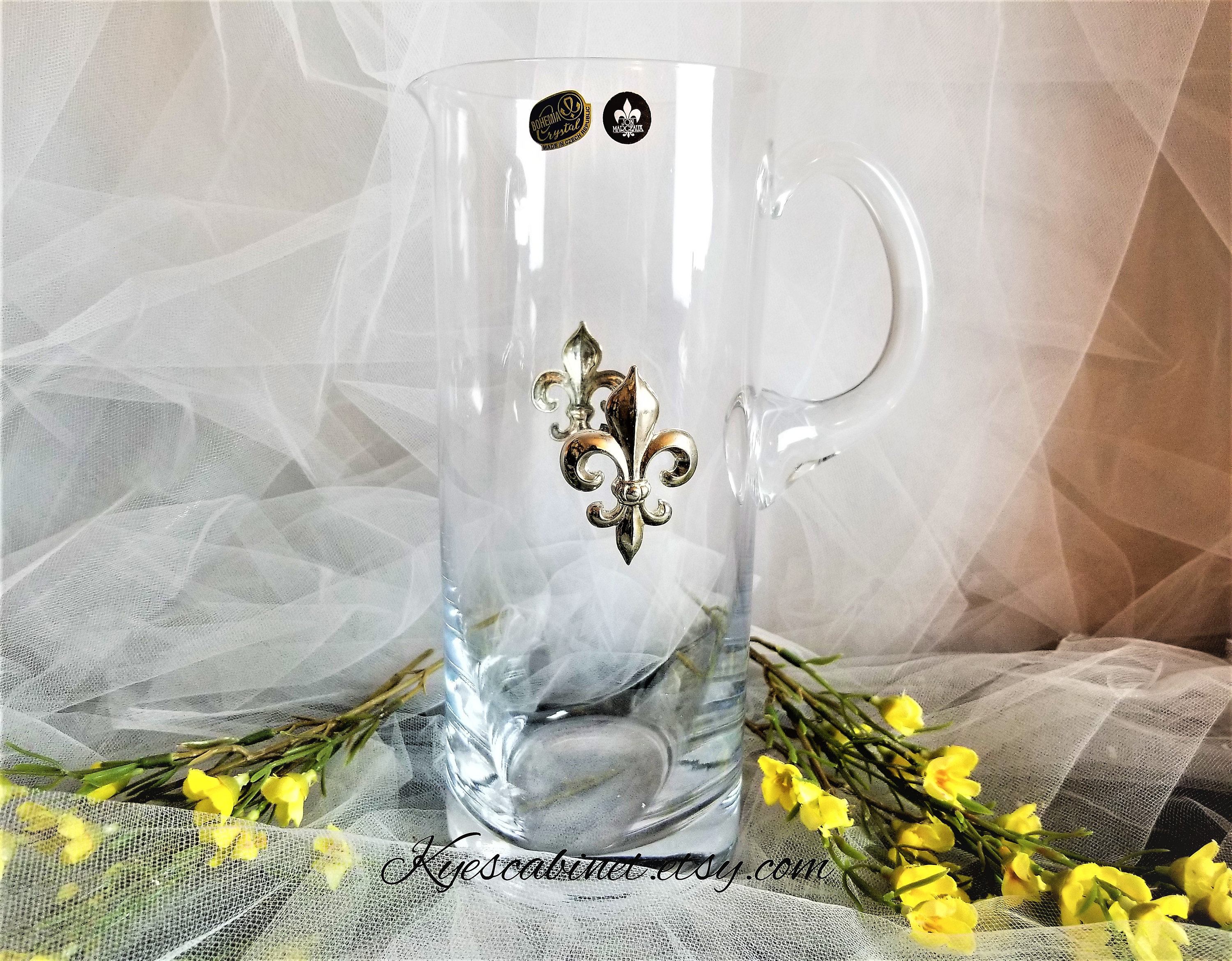 Bohemia Crystal Pitcher Made in Czech Republic 100 Lead Free Etsy