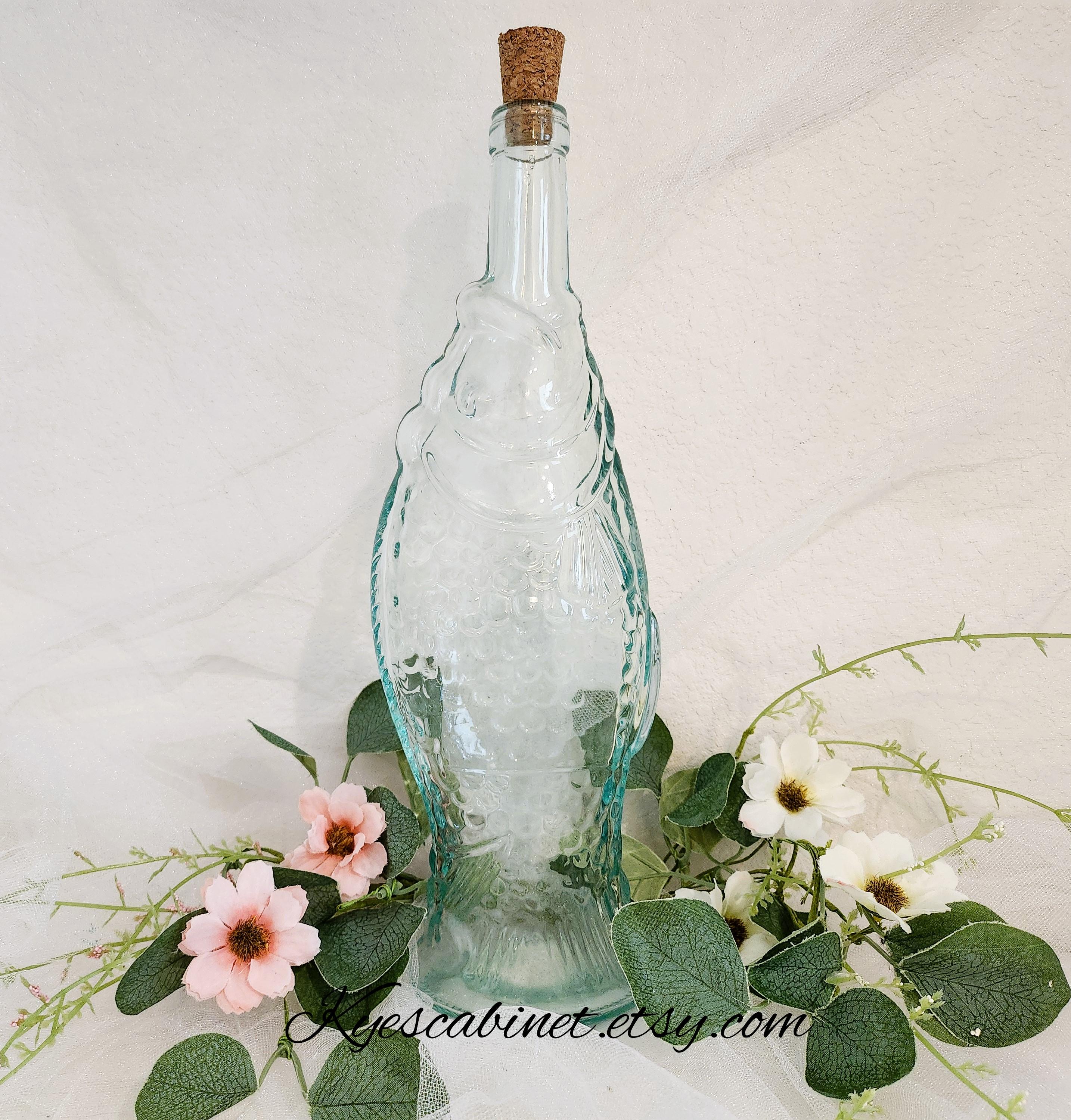Large Fish Shaped Glass Bottle 13 Inch, Decorative Italian Wine Bottle, Wine  Bar Bottle Collection - Etsy