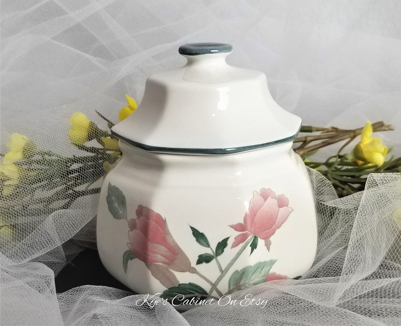 Mikasa Continental Silk Flowers Sugar Bowl and Creamer Etsy