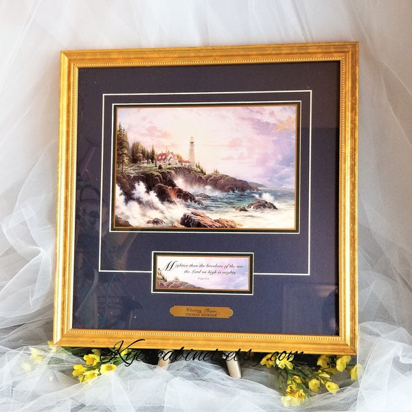 Thomas Kinkade "Clearing Storms" Gold Framed Accent Print, Limited Edition Lithograph Published by Lightpost, Certificate of Authenticity