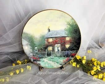 Thomas Kinkade Plate "Pye Corner Cottage" Fourth issue in Thomashire Series, Knowles Collector Plate, Decorative Cottage Art Plate