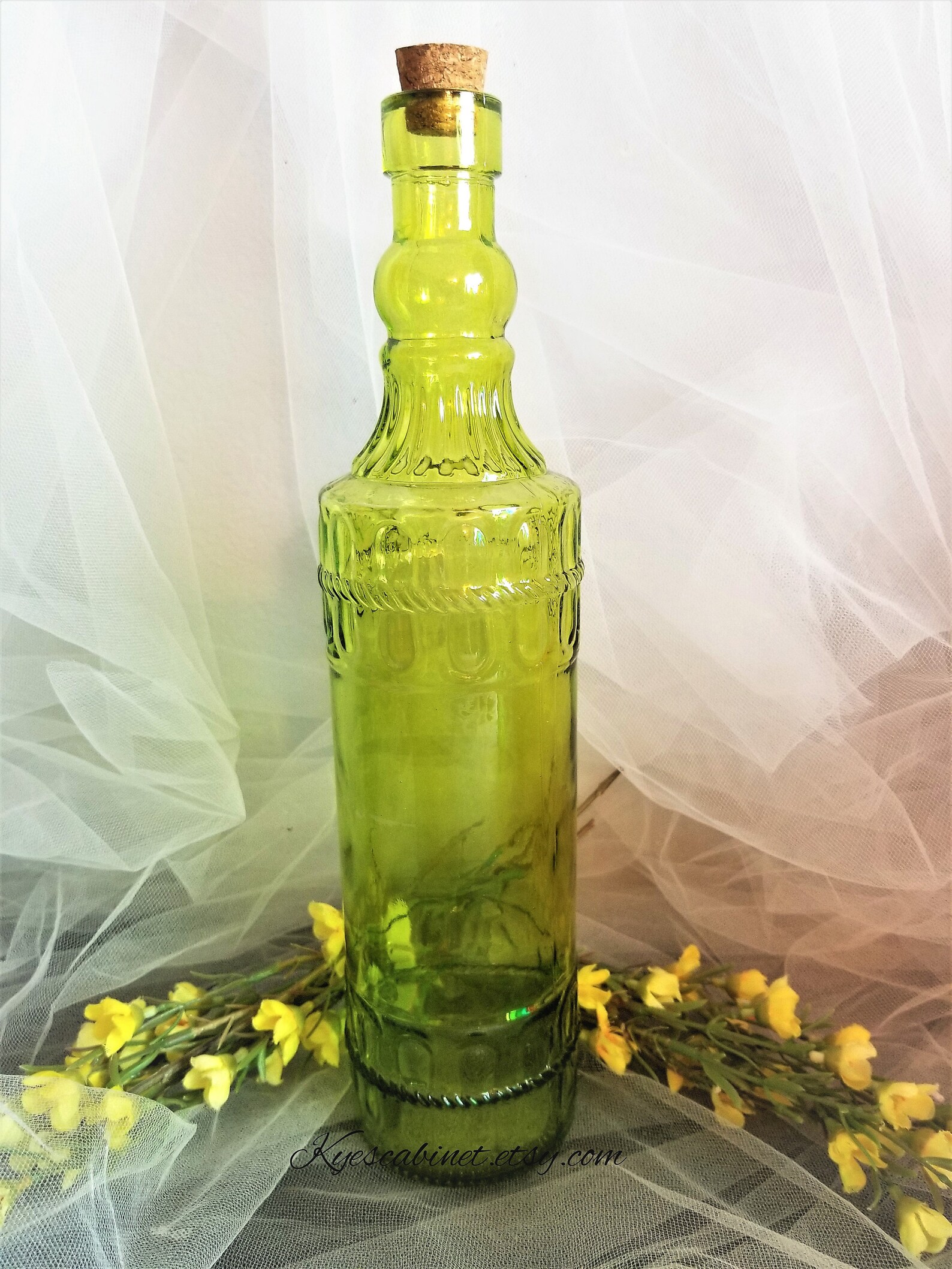 Vintage Large Colored Glass Bottles 12 Inch Decorative Etsy