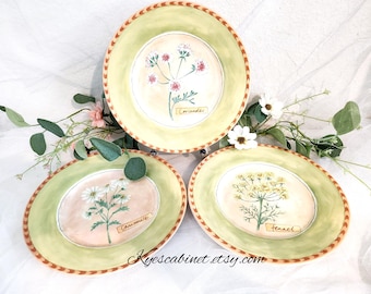 Gardener&#39;s Journal Salad Plate by Royal Stafford, Chamomile, Coriander, Fennel Floral Plates, Fine Earthenware, Selling Separately