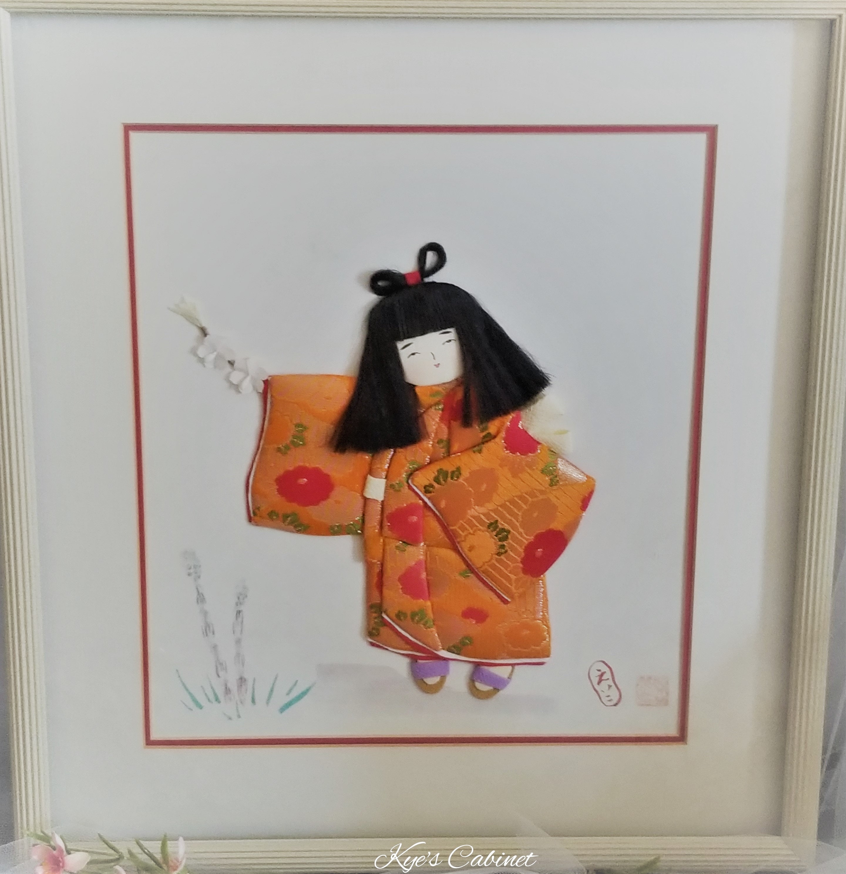 Japanese Oshie Doll Shadow Box: Silk Brocade 3D Wall Art - Etsy