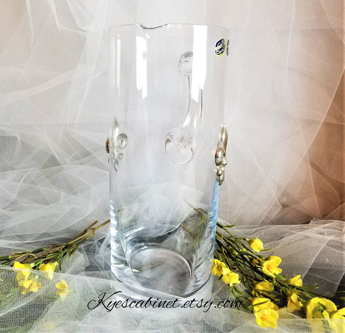 Bohemia Crystal Pitcher Made in Czech Republic 100 Lead Free Etsy