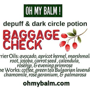 Bagagecontrole - Depuff en Dark Circle Potion Rollerball - koffie en groene thee olie - rozenbottel, teunisbloem, Bulgaarse lavendel