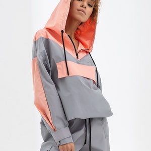 Color Block Anorak and Cargo Pants Set image 2