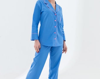 Classic cotton pajamas with edging