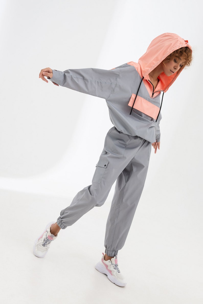 Color Block Anorak and Cargo Pants Set image 3