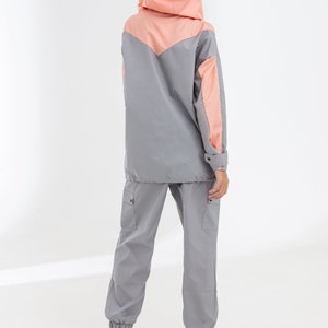 Color Block Anorak and Cargo Pants Set image 4