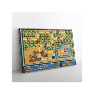 Super Mario 3 Kaart -Canvas Poster