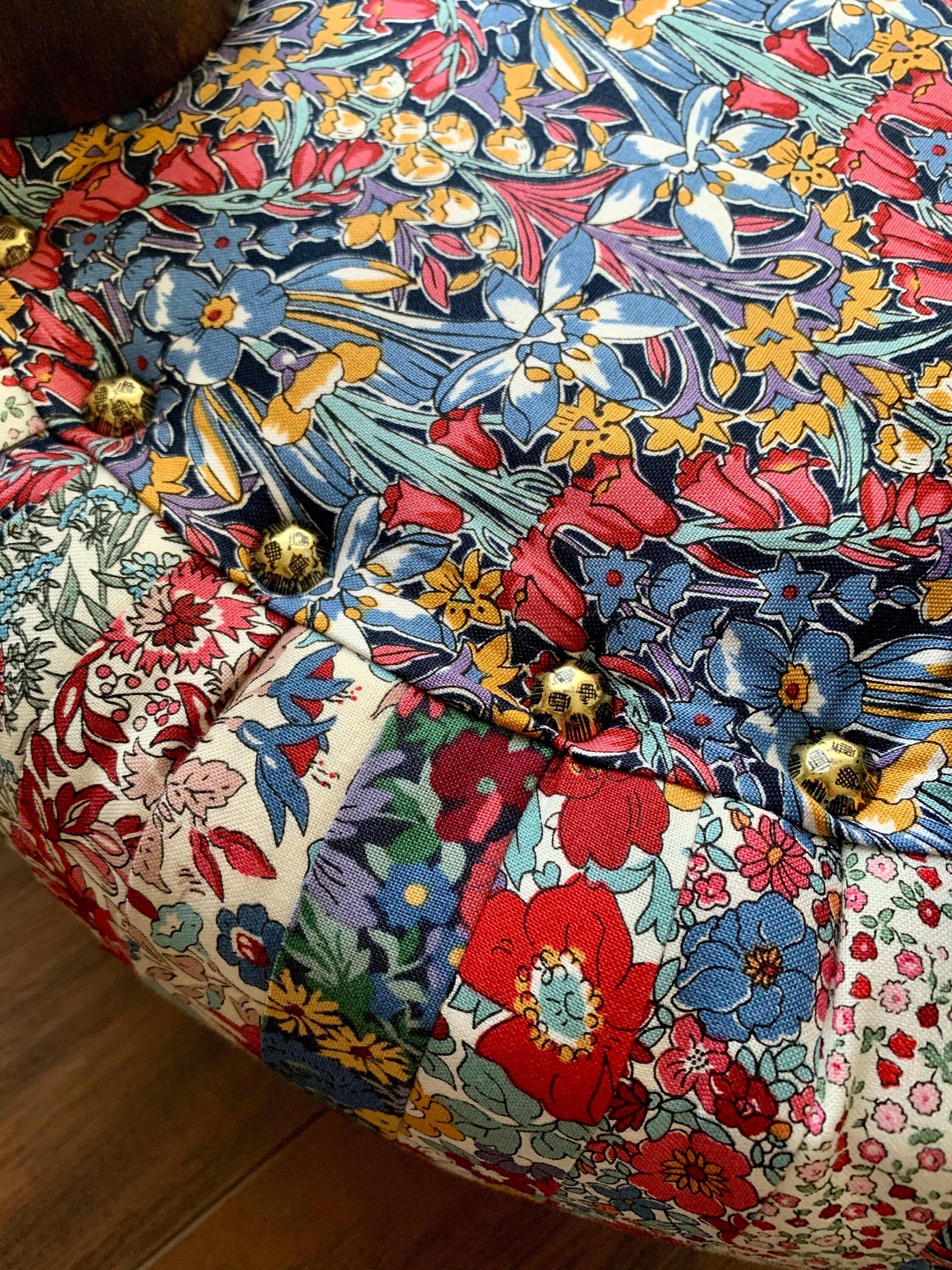 Flower Show Tuffet by Dalgleish Clothworks/ Tuffet Footstool/ | Etsy