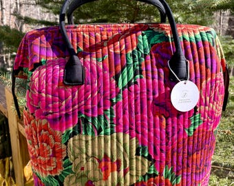 Kaffe Fassett Große Floral Poppins Tasche, Gesteppte Wochenendtasche