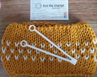 Tools to EASILY make jacquard, intarsia, Fair isle, heart motif, with knitting machines - Sentro, Addi Random color