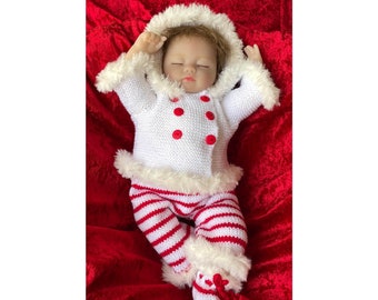 Baby Doll Clothes Knitting Pattern Xmas Doll Reborn Baby Girl Knitting Pattern To Fit 16 Inch Doll With FREE Baby Blanket Knitting Pattern