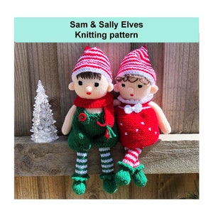 Breipatroon kerstelf speelgoed: Sam & Sally Dolls (pdf-patroon)