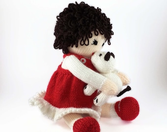 Doll Knitting Pattern Toy Knitting Pattern Christmas Doll Pattern Instant Download PDF Knitting Gift for Girl