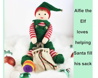 Christmas Elf Doll Knitting Pattern: 12 Inch Knitted Toy (PDF Pattern)