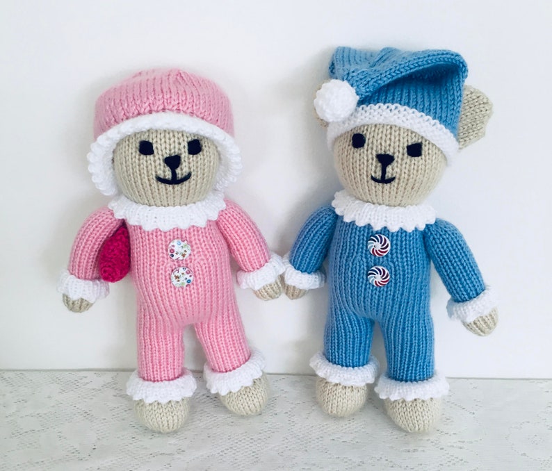 Teddy Bear Knitting Pattern, Teddy Bear Family Pattern, Knitted Teddy Bears, Knit Flat on Two Needles image 8