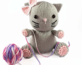 Kätzchen Anleitung: Easy Knit flache Katze PDF (Digital Download)