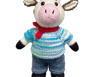 Knitted Calf Pattern | Barnyard Baby Calf | Farm Animal Soft Toy | Beginner Friendly Knitting PDF