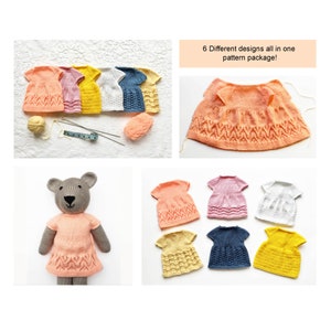 Teddy Bear Dress Knitting Pattern: 17 Inch Doll Clothes (PDF Pattern)