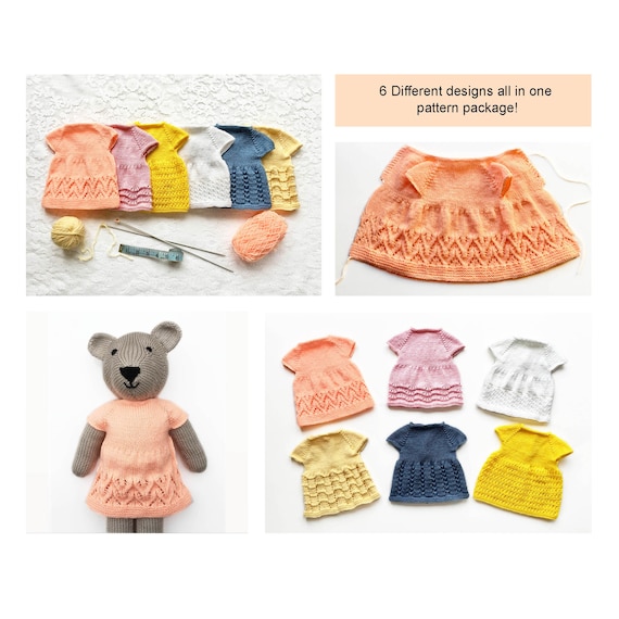 Teddy Bear Dress Knitting Pattern: 17 Inch Doll Clothes (PDF Pattern) - Etsy Teddy Bear Dress Knitting Pattern: 17 Inch Doll Clothes (PDF Pattern) - Etsy