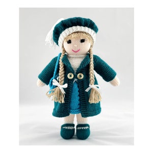 Belinda Doll Knitting Pattern PDF download 33cm (13 inch) Knit Flat on Two Needles