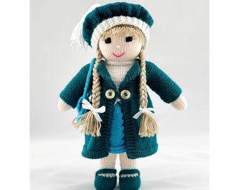 Doll Knitting Pattern 33cm (13 inch) Instant PDF Download Worked Flat on Two Needles Knitting Pattern Dolls Clothes Pattern