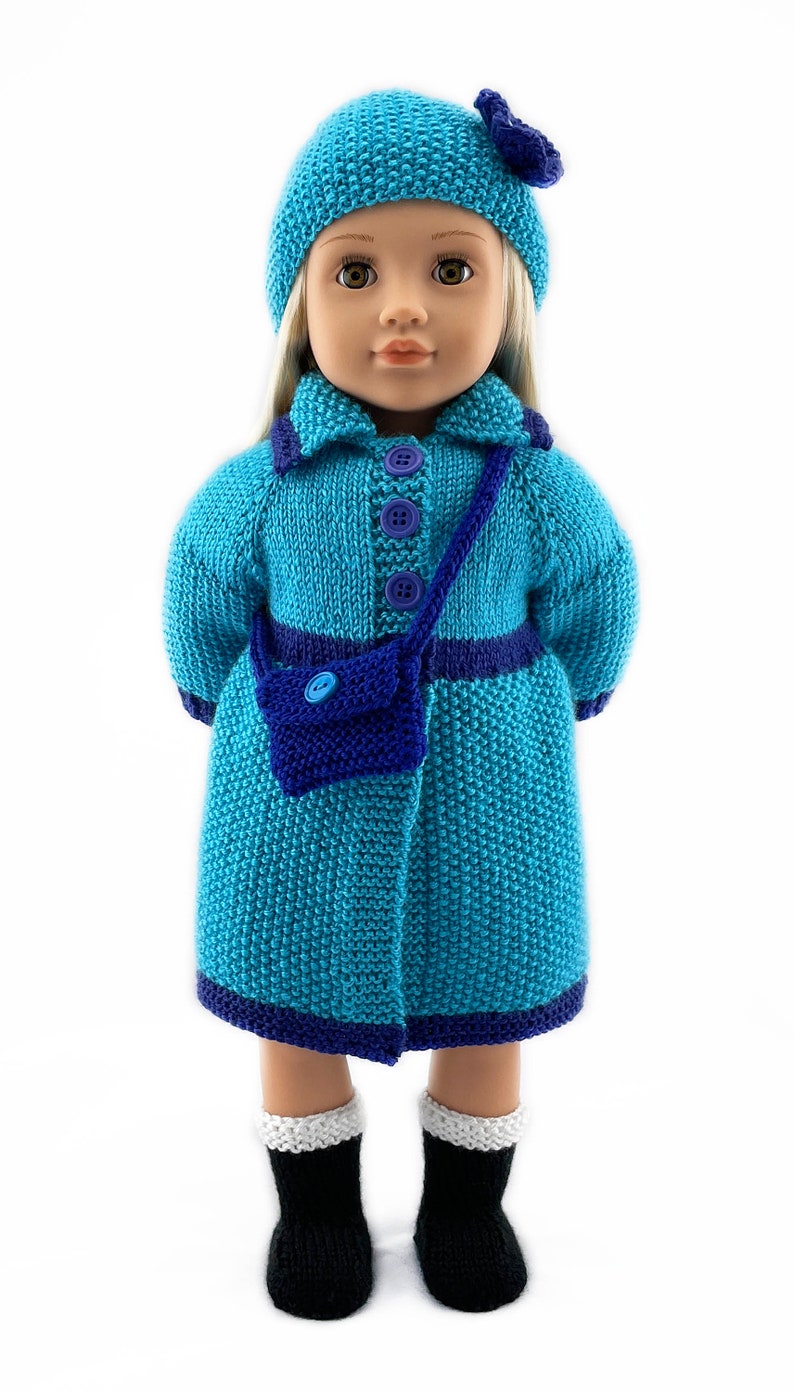 Coat and Hat Set Knitting Pattern for 18 Inch Dolls Such as Etsy