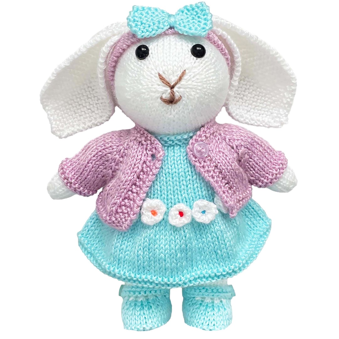 Barnyard Babies Bunny Knitting Pattern | Collectible Rabbit Doll Toy ...