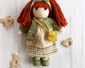 Sasha Doll Knitting Pattern: Knit Flat, Boutique Doll with Adoption Certificate (PDF Download)