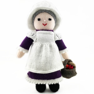 Doll Knitting Pattern 13" Worked Flat on Two Needles Old Fashioned Doll