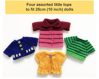 Dolls Clothes Knitting Pattern: 10 Inch Doll Tops (PDF Pattern)
