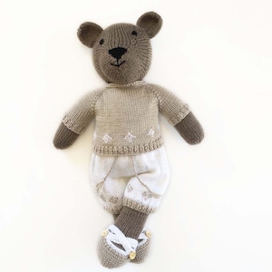 Billy Teddy Bear Knitting Pattern 17 inch Worked Flat on Two Needles
